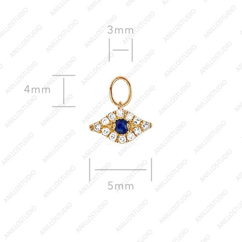 Dijes dijes dijes dijes de diamante natural para collar, colgante, pulsera, tobillera en oro 14k - Imagen 11 de 18