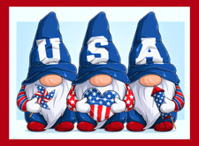 USA Gnome American Colors Patriotic Refrigerator Fridge MAGNET