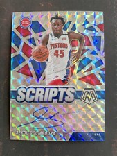 2020-21 Panini Mosaic Basketball Prizm Sekou Doumbouya Scripts Auto Pistons