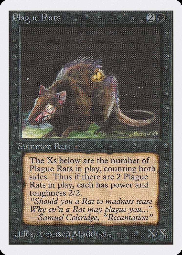 Plague Rats Unlimited HEAVILY PLD Black Common MAGIC THE GATHERING CARD ABUGames