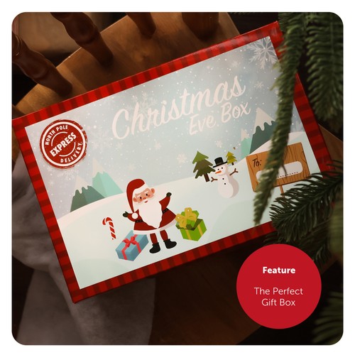PACK OF 6 CHRISTMAS EVE BOX CHRISTMAS GIFT BOX XMAS WRAPPING 32 x 21 x 11cm - Picture 6 of 9