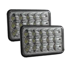 Race Sport 7x6" Rectangular Chrome LED Headlights