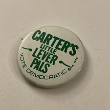 Vintage Jimmy Carter Little Lever Pals Political Pin Pinback Button PB36C