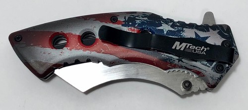 3.5" Blade Pocket Knife American Flag USA Stars Stripes Spring Assisted Opening - Picture 8 of 12