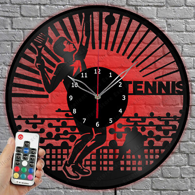 LED Vinyl Clock Tennis LED Light Vinyl Record Wall Clock Home Decor 1822