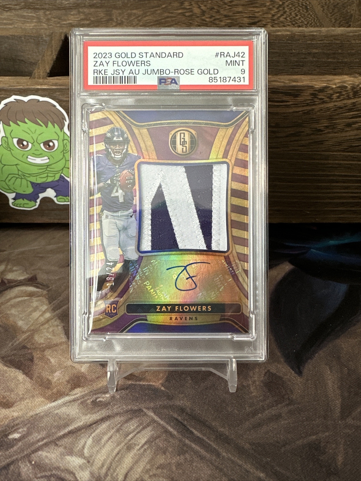 Zay Flowers Panini Gold Standard Rookie Jersey Autographs Jumbo #RAJ42 Rose Gold