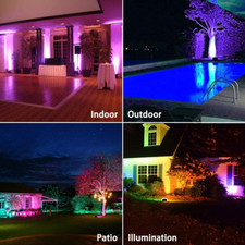 LED Flood Light Outdoor 50W RGB Color Changing with Remote IP66 Waterproof 2 Pcs