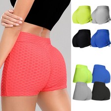 Women High Waist Yoga Hot Shorts Push Up Ruched Pants Booty Leggings Fitness Gym