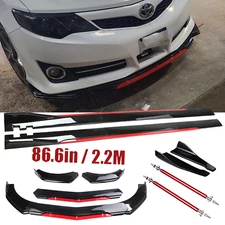 Front Bumper Lip Splitter Spoiler Side Skirt Body Kit Glossy For toyota camry K