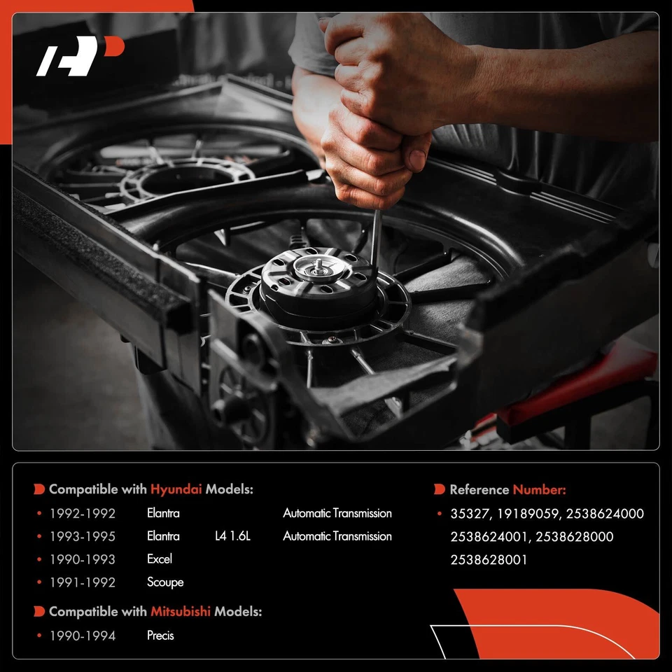 Motor de refrigeración ventilador radiador A-Premium para Hyundai Elantra Excel Scoupe Mitsubishi Foto 2 de 4