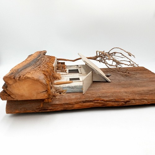 Driftwood Wall Art Beach House Lakehouse Signed Nautical Cabin Sculpture Vtg - Picture 5 of 12