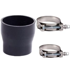 3" to 2.5" inch Silicone Reducer Coupler Turbo Pipe Black +2x T-Bolt Clamps
