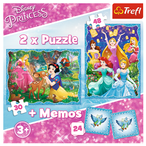 Rompecabezas Trefl Niños 2 en 1 30 + 48 piezas y memorandos juego princesa de Disney NUEVO - Imagen 6 de 6