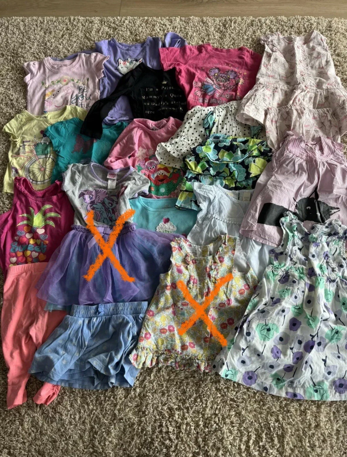 BABY GIRL BUNDLE lot 24 mo months 2T CLOTHES top pants skirt long short sesame