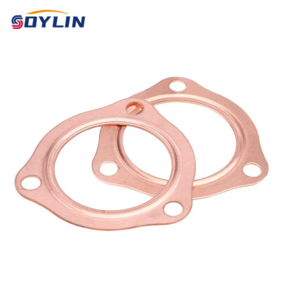 Pair Of 2.5" Copper Exhaust Collector Gaskets – 3-Hole Flanges For Header Connections