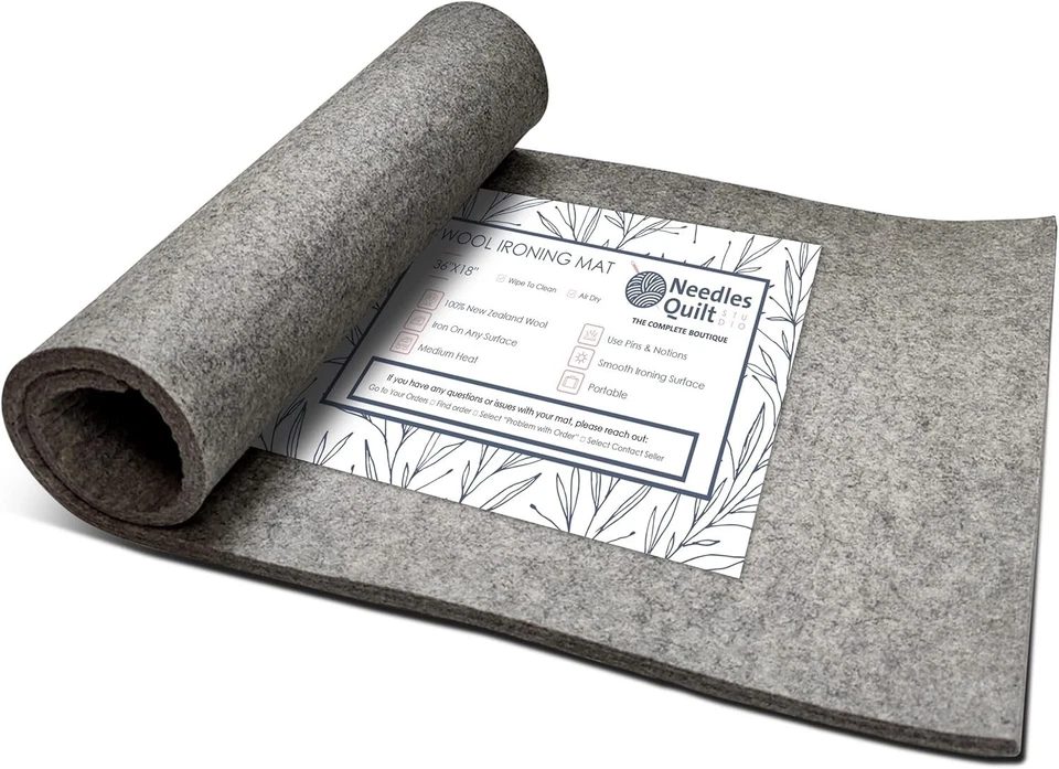 Alfombra de prensado de lana 36" X 18" XL Nueva Zelanda, alfombrilla de planchar para acolchado y... Foto 2 de 4