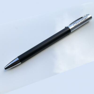 Kugelschreiber Schwarz Stift mit Beschriftung | Gravur, personalisierter Kuli
