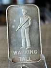 RARE 1973 BAR MINT FINE SILVER ART BAR - WALKING TALL