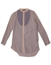 Zara Womens Long Sleeve Shirt Dress UK 6 XS Blue Striped Cotton RQ03