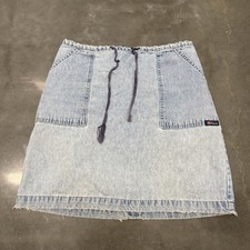 Vintage Y2K Women  s Route 66 Denim Light Washed Jean Skirt Size 9/10 Summer