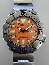 SEIKO 200 Meter Scuba Divers Orange Dial Day Date Automatic Watch 7S26-0350 Dive