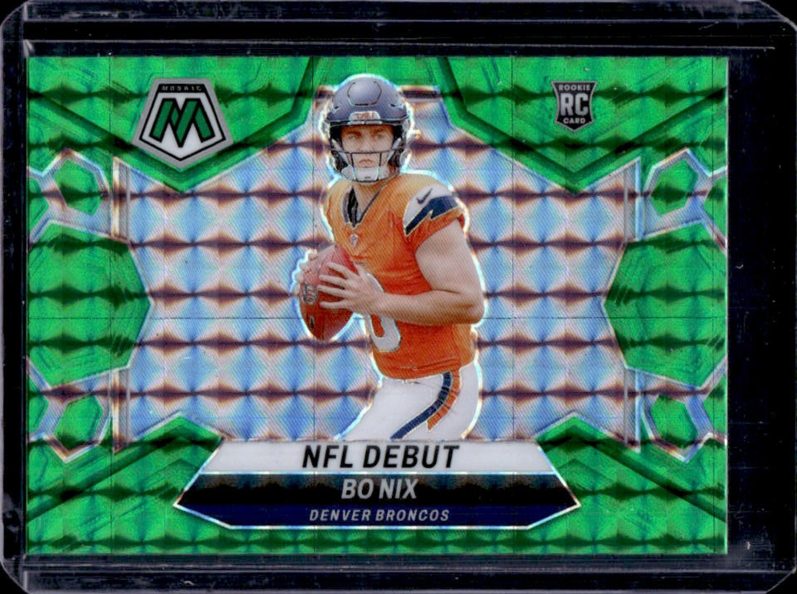 2024 Mosaic Bo Nix RC Green Prizm Rookie NFL Debut #271 Broncos