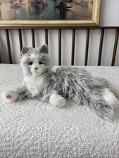 Hasbro Joy for All Companion Pet Cat Gray White Long Hair Tested Works