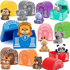 Safari Animal Montessori Toys 20PCS Counting Sorting Set for Toddlers