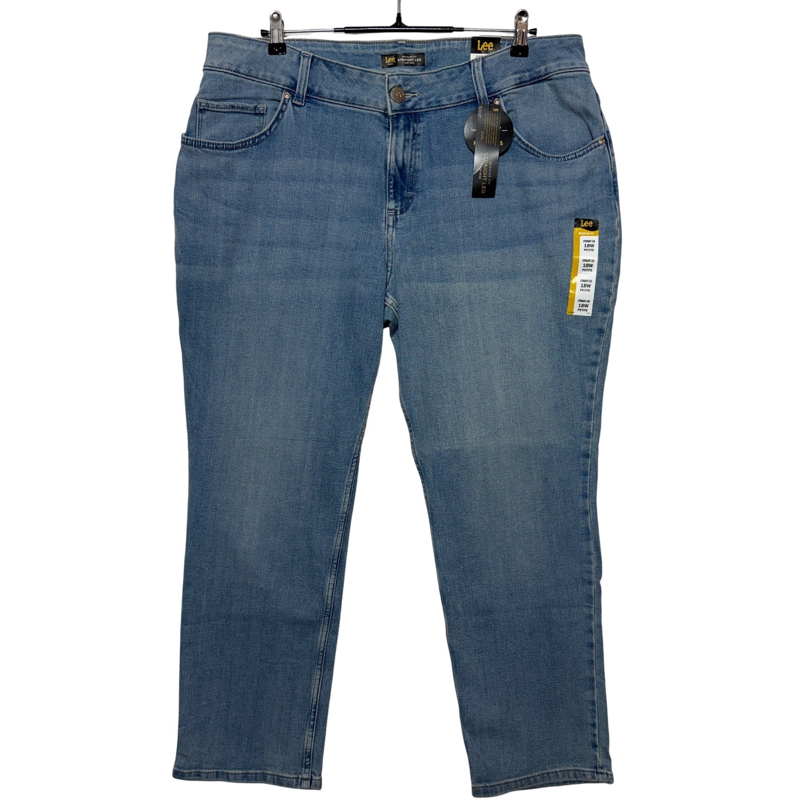 Women 18w Petite 39x28 Blue Denim Straight Leg Plus Regular 