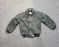 Vintage Rare Carhartt Santa Fe Zip Y02MOS Green Jacket Size Youth Small Faded