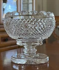 VTG Waterford Crystal Bowl Master Cutter Footed Fruit Flowers 5 1/8” H