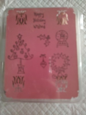 Stampin' Up! Wood Mounted Rubber Stamps Set Of 6 All Decked Out 2004