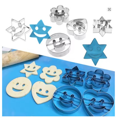 4Pcs Set Baking Mold Stainless Steel Smile Face Biscuit Cookie Cutter Cake