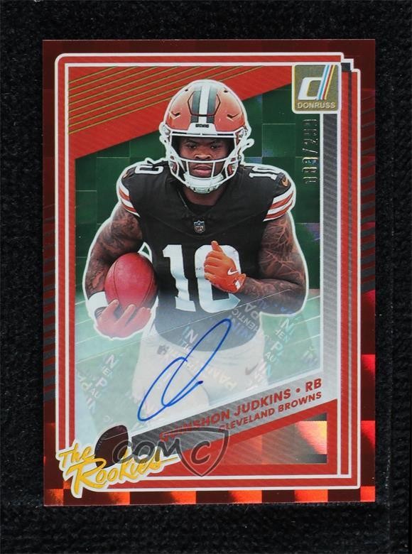 2025 Panini Donruss The Rookies Auto 83/299 Quinshon Judkins #26 Auto RC 9su