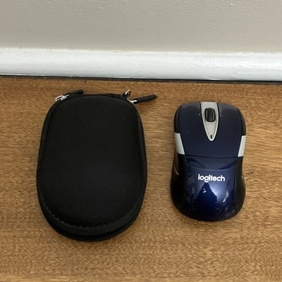 Logitech M525 Wireless Mouse Blue w/ Unifying Dongle Tested w. Hermitshell Case