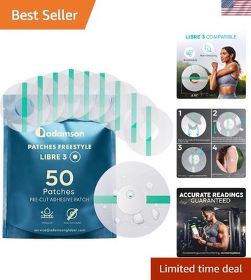 Long-Lasting Freestyle Libre 3 Sensor Covers - 50 Waterproof, Discreet Patches