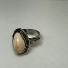 Vintage Elk Ivory Ring in 925 Sterling Silver Size 10.5