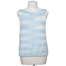 Pullunder, Größe: S/M, Blau/Weiß, Streifen, Grobstrick, Damen #cgi