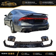 GLANZ SCHWARZ S7 LOOK HECKDIFFUSOR + SPITZEN FÜR AUDI A7 S LINE 2019-2023 BODY KIT