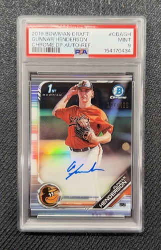 2019 Bowman Draft Gunnar Henderson 1st Bowman auto 177/499 PSA 9