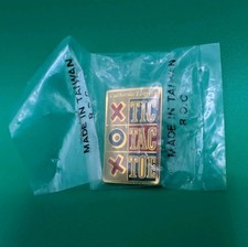 VINTAGE California Lottery Pin Back Button TIC TAC TOE USA Made ~