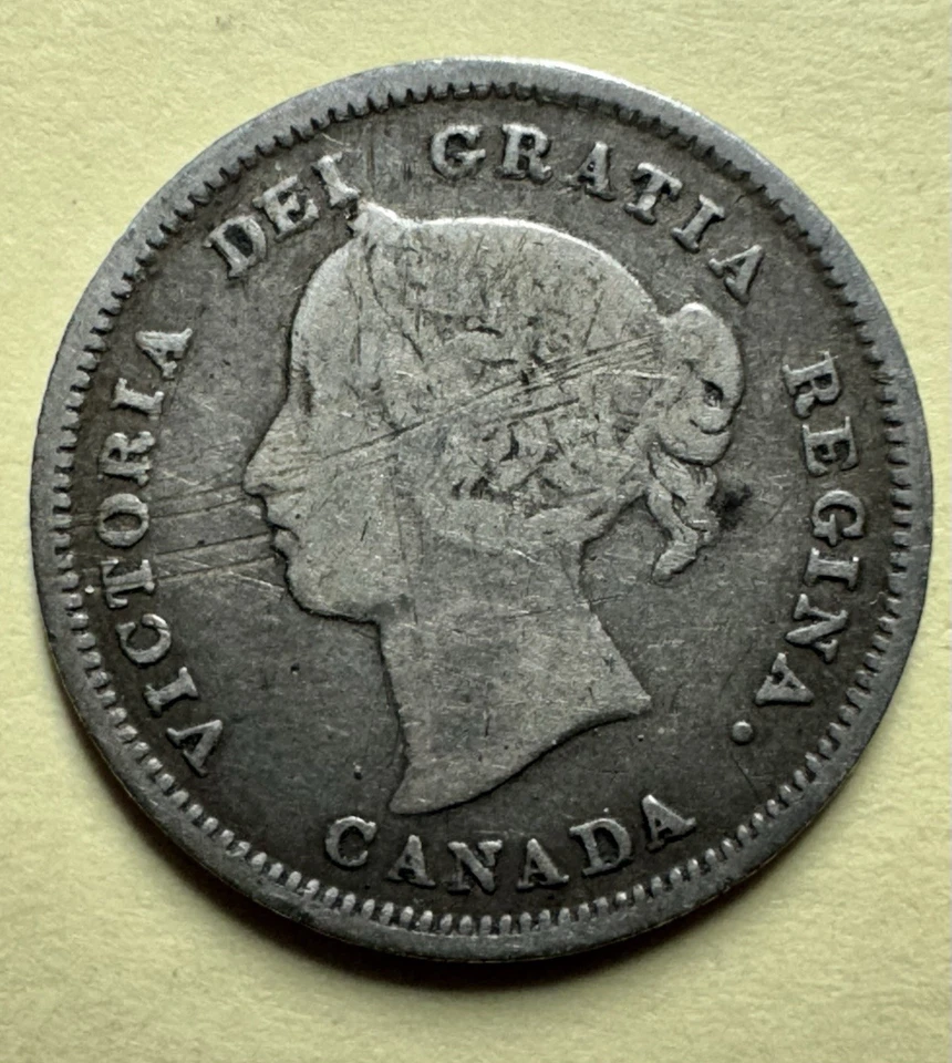 1884 Canada 5 Cents, Near 4, Blunt, Fine - Scratches - Image 2 of 4
