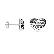 925 Sterling Silver Jewelry Light-Weight Heart Stud Earrings for Teen Women Girl