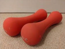 X2 Dumbbells - Pink Hand Weights - 2KG each Dumbbell - Fitness - Gym