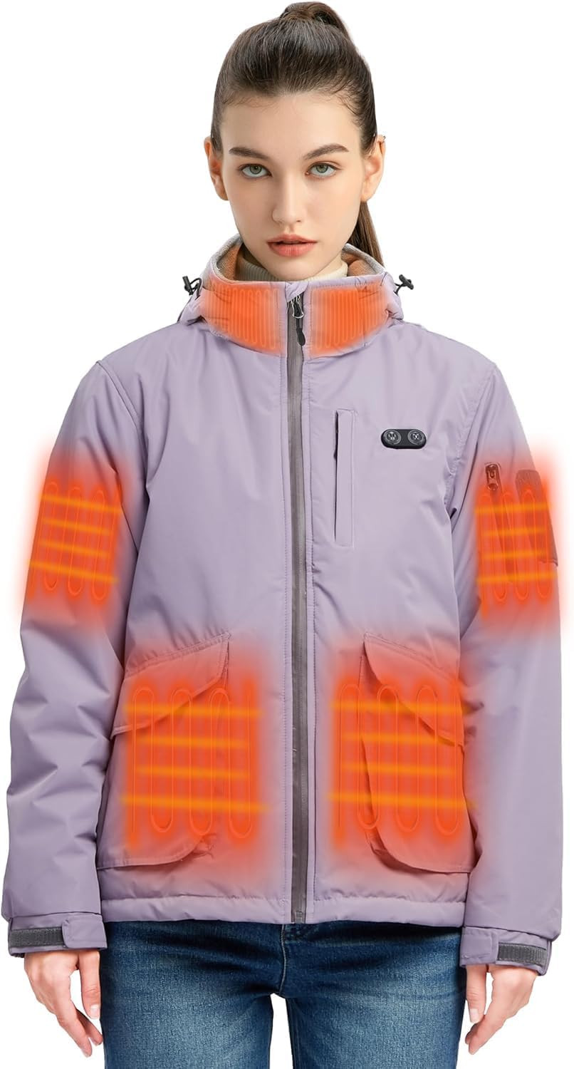 Women's Heated Jacket - 14 Heating Zones & Battery Pack Included