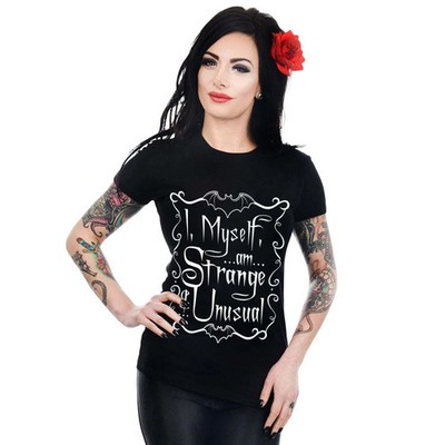 Rare Too Fast I Myself Am Strange & Unusual Babydoll Shirt Top Goth Punk Emo XL