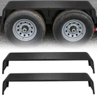 (2) Tandem Axle Trailer Fenders Diamond Tread Plate Detachable For 13"-15" Tires