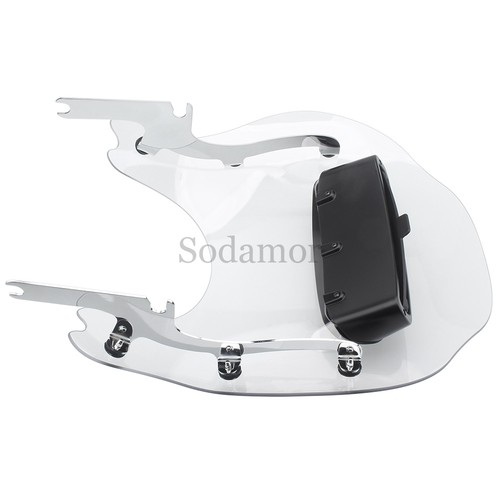 17.3" x 15.7" Clear Windshield Wind Deflector w/Mount Kit For Harley Road King - Picture 18 of 24