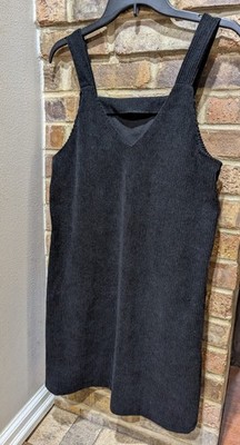 Black Sleeveless Corduroy Jumper Dress Shein But Actually Nice Quality