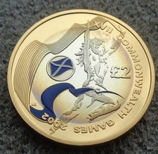 2002 Commonwealth Games Scotland Piedfort £2 Silver Proof Coin  